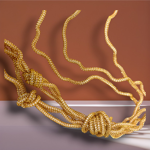 Vintage 1980's Kubla Enamel Crafts Moth Insect Gold Tone Mesh Cloisonne Necklace - Picture 3 of 7